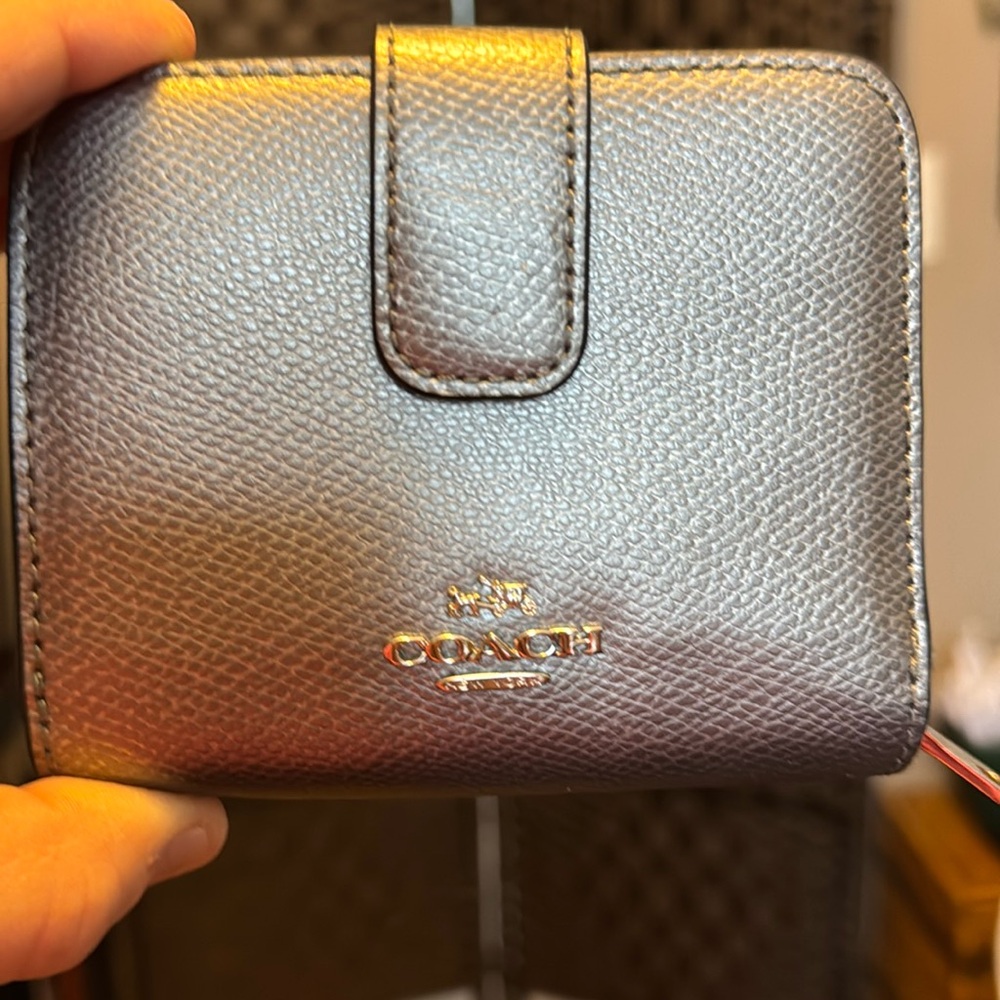 Coach silver bifold wallet
